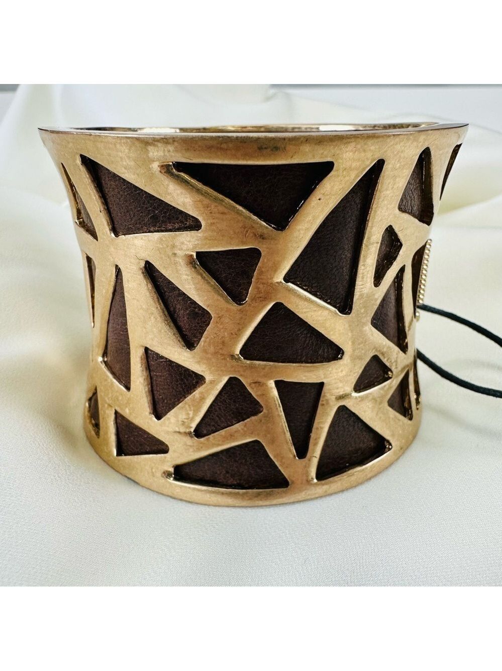 Robert Lee Morris NEW wide concave geometric hinged cuff bracelet